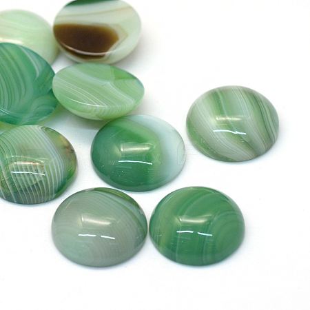 Dyed Natural Striped Agate/Banded Agate Cabochons G-R348-20mm-05-1