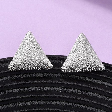 Brass Textured Stud Earrings EJEW-A143-02D-S-1