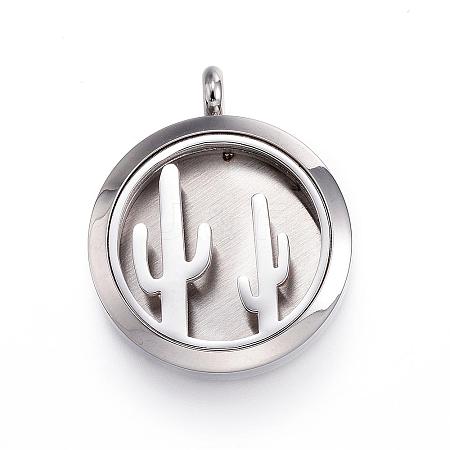 316 Surgical Stainless Steel Diffuser Locket Pendants STAS-P102-091C-1