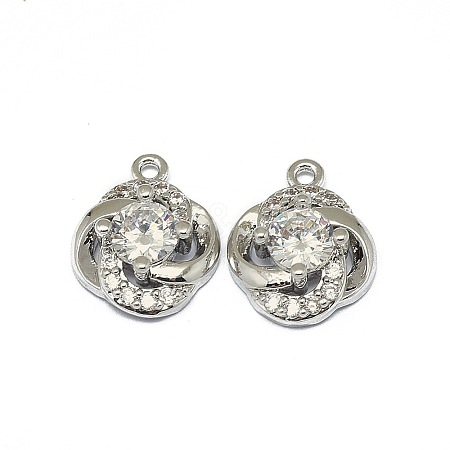 Alloy Micro Pave Cubic Zirconia Charms PALLOY-F249-07A-P-1