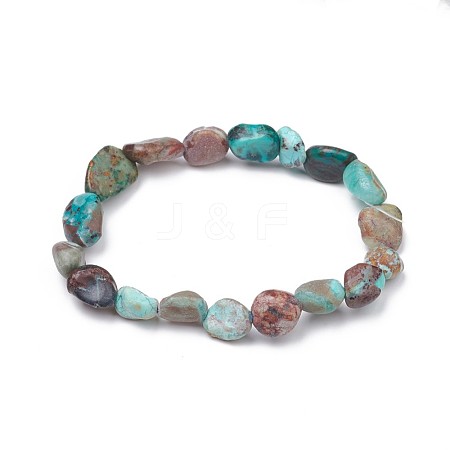 Natural Chrysocolla Stretch Beaded Bracelets BJEW-K213-C08-1