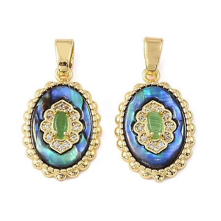 Natural Paua Shell Pendants SH-G001-02G-1