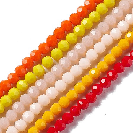 Faceted(32 Facets) Glass Beads Strands EGLA-J042-35B-M-1