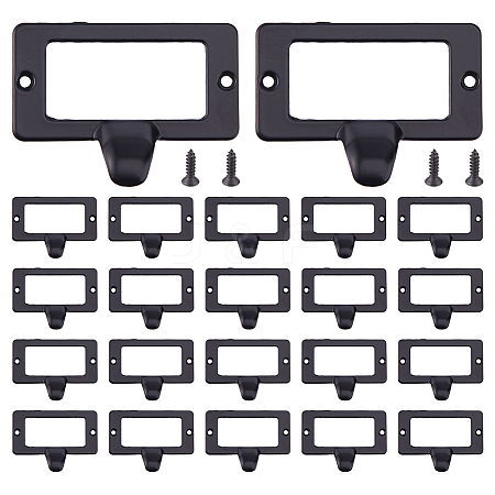 25Pcs Rectangle Zinc Alloy Label Frame Card Holder AJEW-FH0008-75C-1