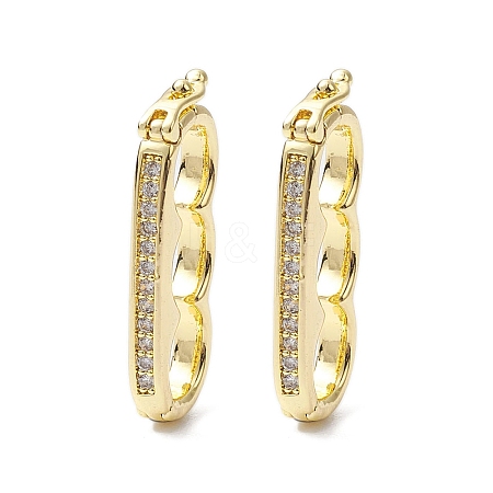 Brass Micro Pave Clear Cubic Zirconia Twister Clasps KK-K360-27B-G-1