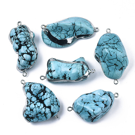 Synthetic Turquoise Links Connectors G-N0326-021-1