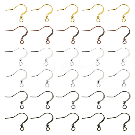 60Pcs 6 Colors Brass French Earring Hooks KK-TADJ0001-10-1