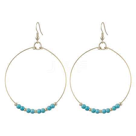 Synthetic Turquoise Dangle Earrings EJEW-JE05809-1