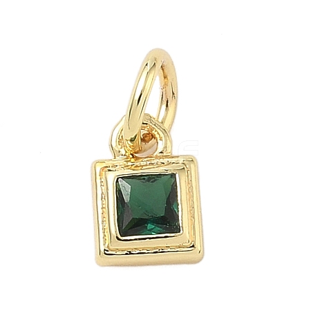 Brass Pave Cubic Zirconia Pendants KK-K368-13G-03-1