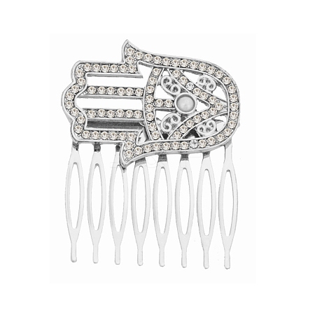 Alloy Rhinestone Hair Combs PW-WG22768-02-1