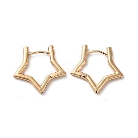 Brass Hoop Earrings EJEW-C073-11KCG-1