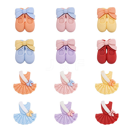 48Pcs 12 Style Resin Cabochons CRES-BY0001-02-1
