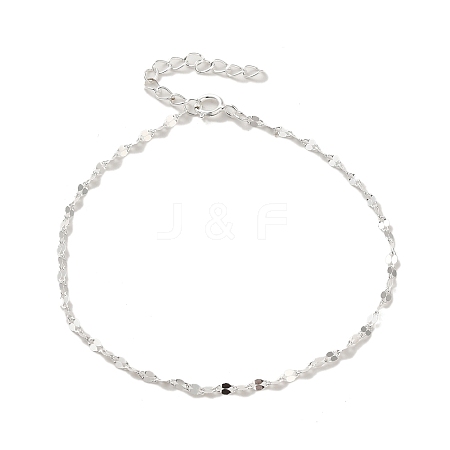 925 Sterling Silver Link Chain Bracelets for Women BJEW-E101-01S-03-1