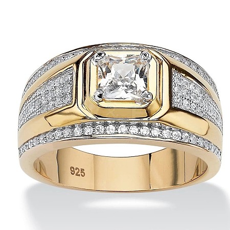 Square Alloy with Crystal Rhinestone Finger Rings FS-WG4A2D8-15-1