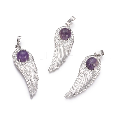 Natural Amethyst Pendants G-L512-P07-1