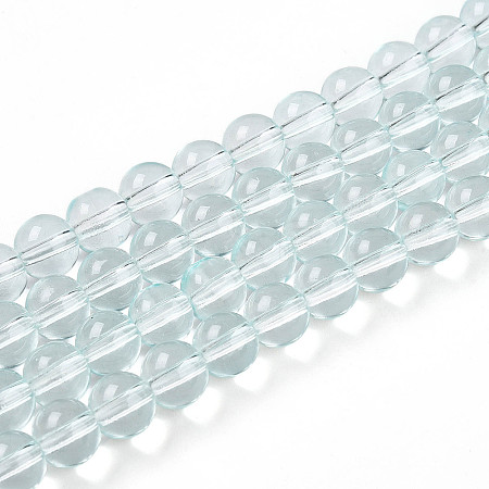 Baking Paint Transparent Glass Beads Strands DGLA-N006-8mm-07-1