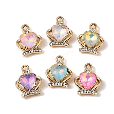 UV Plating Alloy Glass Pendants FIND-K032-07G-1