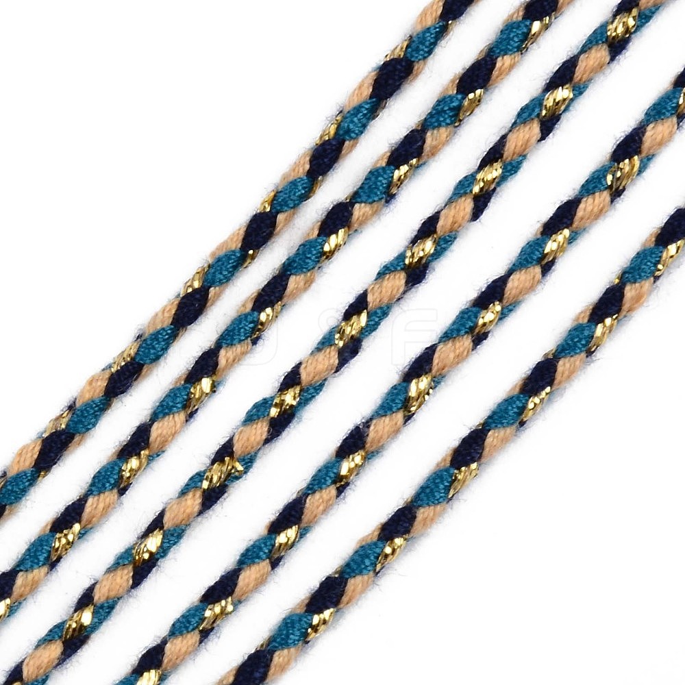 Wholesale Tri-color Polyester Braided Cords - Jewelryandfindings.com