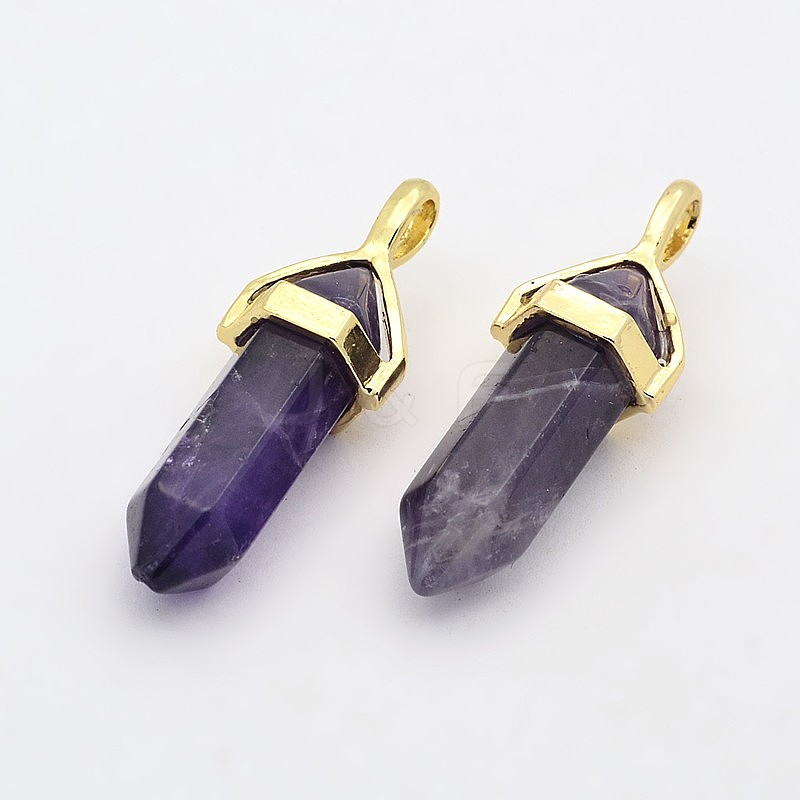 Wholesale Natural Bullet Gemstone Double Terminated Pointed Pendants ...