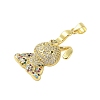 Rack Plating Brass Micro Pave Cubic Zirconia Pendants KK-S380-38A-G-2