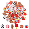 60Pcs 6 Styles Sport Opaque Resin Cabochons CRES-DC0001-10-1
