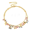 Boho 304 Stainless Steel Enamel Anklets AJEW-P125-01B-G-1