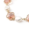Plum Blossom Flower Glass Link Bracelets Set for Teen Girl Women X1-BJEW-TA00017-5