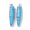 Synthetic Turquoise Pointed Pendants G-D850-13-2