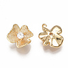 Brass Cubic Zirconia Charms KK-S350-079G-2