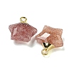 Natural Strawberry Quartz Pendants G-P540-01G-08-2