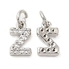 Brass Micro Pave Grade AAA Cubic Zirconia Charms ZIRC-P067-11P-Z-NR-2