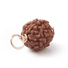 Round Natural Wood Pendants PALLOY-JF01993-01-3