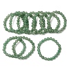 Dyed Natural Green Aventurine Beads Stretch Bracelets BJEW-Q305-6