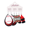 3 Pairs Alloy Imitation Leather Tennis Dangle Earrings FS-WG65883-07-1