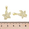 Flower Brass Micro Pave Cubic Zirconia Pendants KK-E102-10G-3