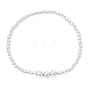 Electroplate Non-magnetic Synthetic Hematite Round Beads Stretch Bracelets for Women BJEW-JB12584-01-1