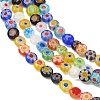 Handmade Millefiori Glass Flat Round Bead Strands LK-P010-A-04-3