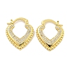 Rack Plating Brass Micro Pave Cubic Zirconia Heart Hoop Earrings for Women EJEW-C095-04G-1