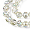 Electroplate Transparent Glass Beads Strands EGLA-N002-34C-C09-3