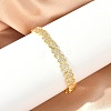 Sparkling Heart Cubic Zirconia Cuff Bangle BJEW-D448-15G-RS-4