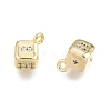 Brass Pave Clear Cubic Zirconia Charms KK-N231-346-1