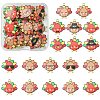 36Pcs 18 Styles Cute Printed Alloy Pendants ENAM-SZ0004-27-1