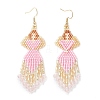 Angel Handmade Glass Seed Beads Dangle Earrings EJEW-MZ00538-3