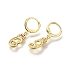 Brass Clear Cubic Zirconia Hoop Earrings EJEW-M045-01E-2