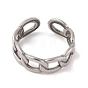 Non-Tarnish 304 Stainless Steel Oval Curb Chain Cuff Rings for Women RJEW-G322-04P-2