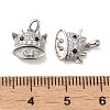 Rhodium Plated 925 Sterling Silver with Cubic Zirconia Charms STER-Z007-12P-3