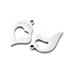 304 Stainless Steel Split Pendants STAS-H235-03C-P-3