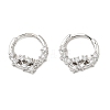 Star Brass Micro Pave Cubic Zirconia Hoop Earrings EJEW-L270-28P-1