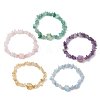 Electroplated Hexagon Prism Natural Quartz Chip Beaded Stretch Bracelets fo Women BJEW-JB10756-1