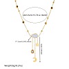 304 Stainless Steel Pave Clear Cubic Zirconia with Natural White Shell Cloud with Moon Star Tassel Pendant Necklaces for Women FS-WG2EBDD-01-4